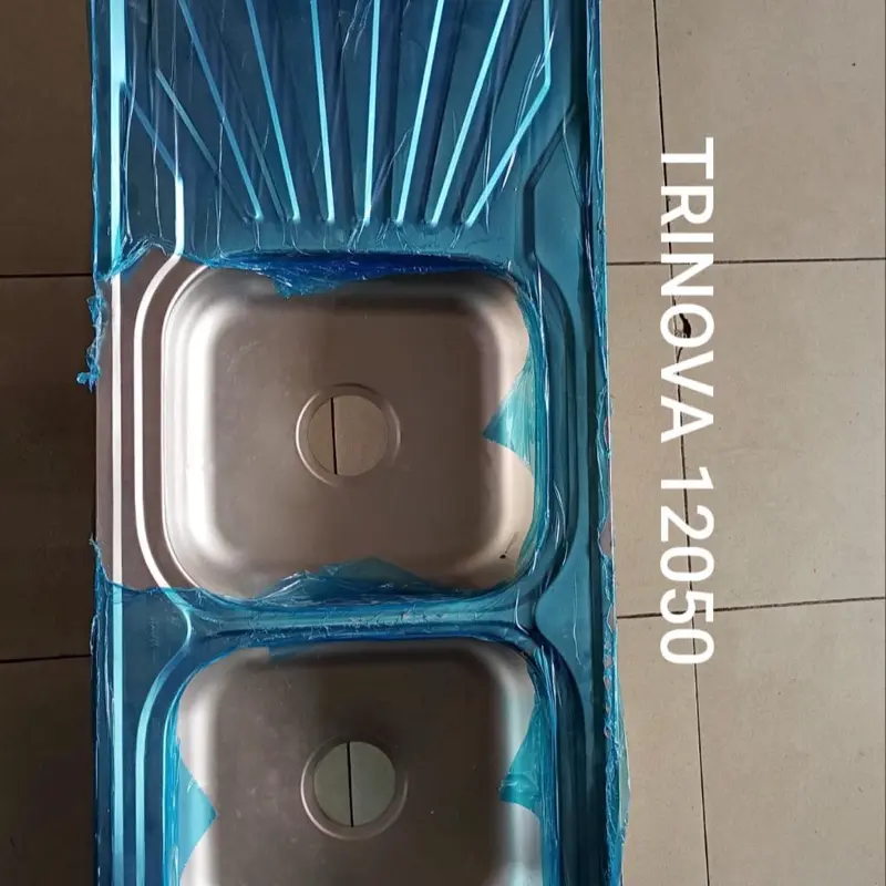 BAK CUCI PIRING STAINLESS WASTAFEL 2 LUBANG 1.2M MURAH BAGUS 120X50X14