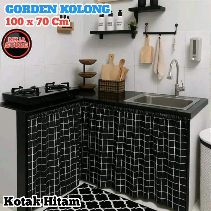 1 PAKET ISI 4 PCS GORDEN KOLONG DAPUR MINIMALIS 100 X 70 CM + TALI Aesthetic 7