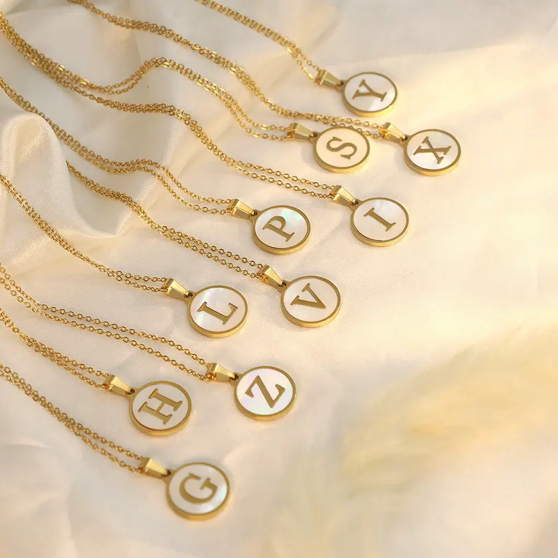 COD❤️Kalung Huruf Temperamen Sederhana Serbaguna 26 Huruf Rantai Klavikula Paduan Kalung Huruf-A.one 2
