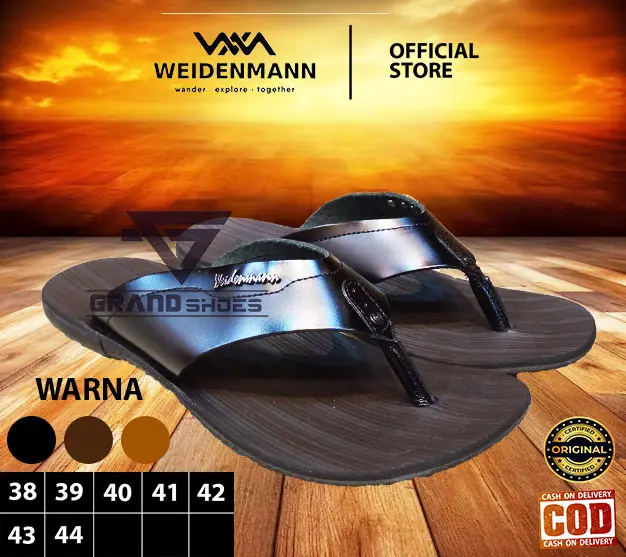 Weidenmann SCT 01  RB 05 YK 01 Original kulit asli Sandal Jepit Flip Flop Sendal Casual Kasual Pria laki laki dewasa