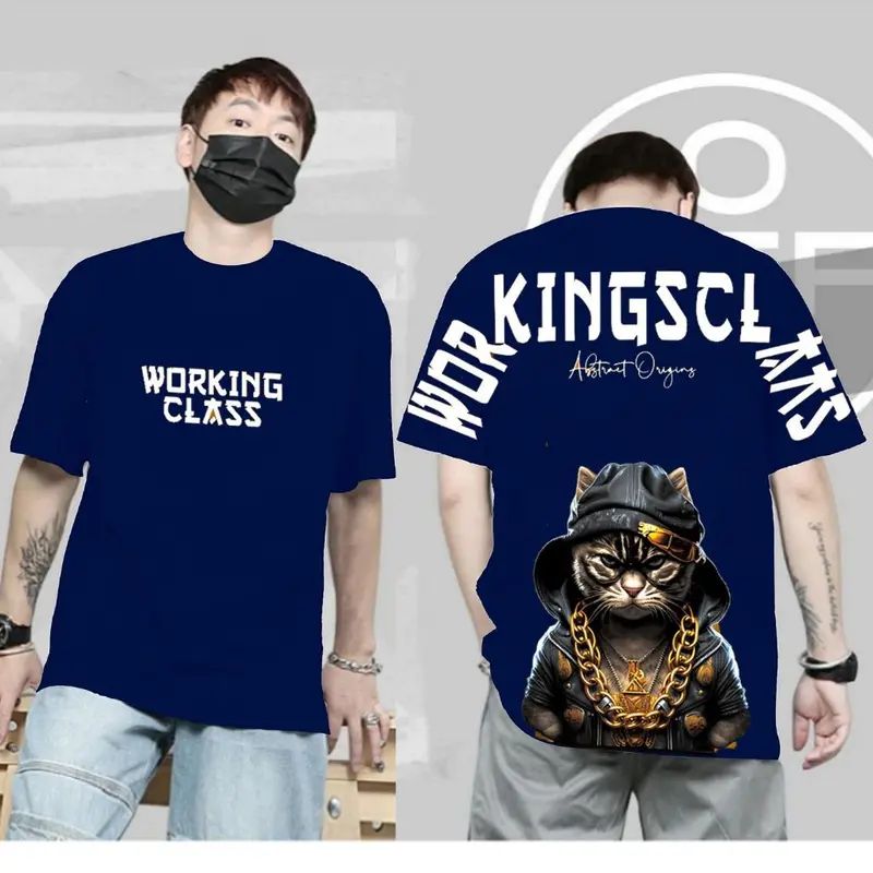 Tshirt kaos distro terkeren Motif Kucing Working class katun combed terlaris terbaru 2024 cowok dan cewek Baju Unisex Lembut 2
