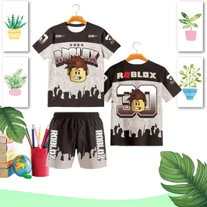 STELAN ANAK SETELAN ROBLOX PRINTING Baju & Celana Babyterry Lembut Halus Adem Nyaman Fullprint Tidak Mudah Luntur Jahitan Rapi Ukuran M-10