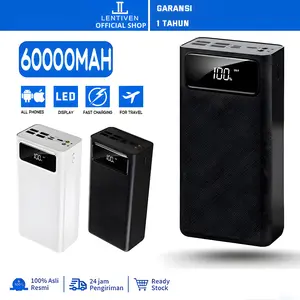 LENTIVEN Powerbank 60000mah With 4 Port usb Fast Charging Led Display Garansi 1 Tahun