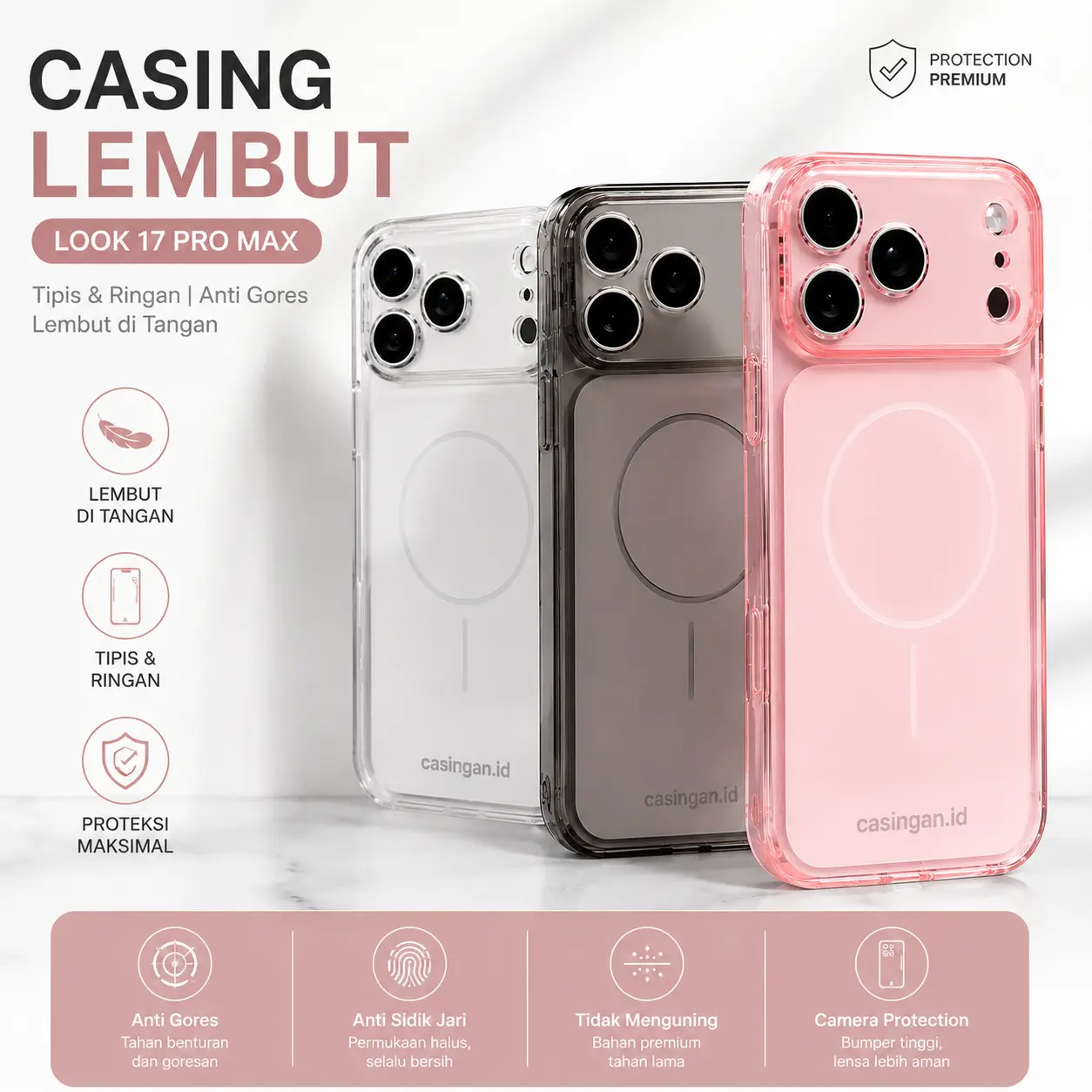 Soft Slim Matte Case Cocok Untuk iPhone 11 12 13 14 15 16 17 Pro Max 14 15 16 Plus Anti Sidik Jari | Softcase Cover Silikon