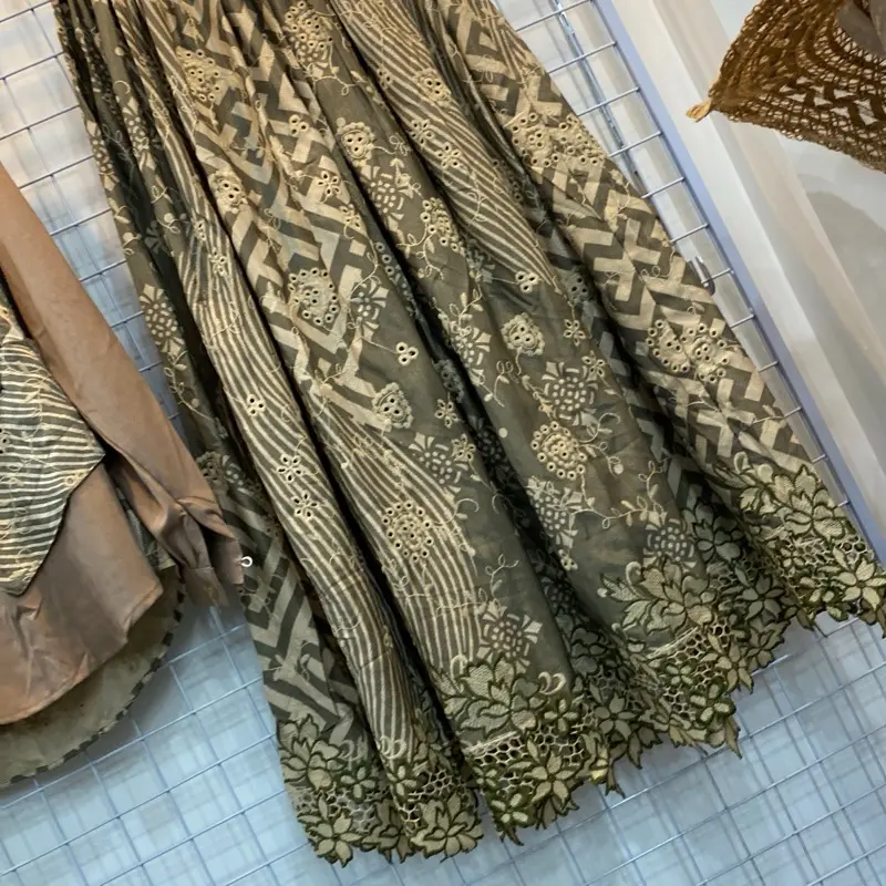 Setelan Rok Wanita Premium BKK Katun Bordir Renda Cantik Mewah Elegan - LD 90-112cm - Atasan, rok, Baju, Panjang nyaman halus 4