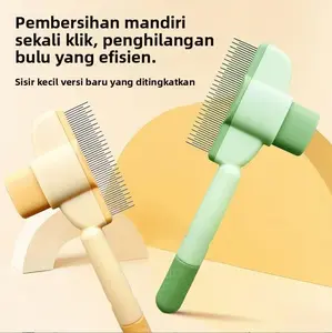 Cat Dog Hair Remover BrushGrooming Tool,Sikat Rambut Hewan Cat DogGrooming,Pin Comb Cleaner untuk KucingAnjingSisir Serit Kutu Kucing Sisir Grooming Bulu Anjing Cat Dog Comb，Sisir penghilang bulu kucing, sisir jarum penghilang bulu anjing dan kucing,