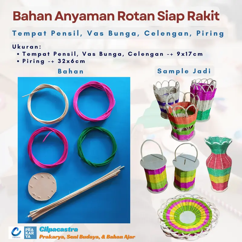 Anyaman Rotan Siap Rakit, Bahan Ajar Prakarya, Kerajinan Tangan Keterampilan Sekolah 0