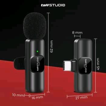 TaffSTUDIO Mikrofon Wireless Lavalier Portable Microphone USB Type C - ODR08 7