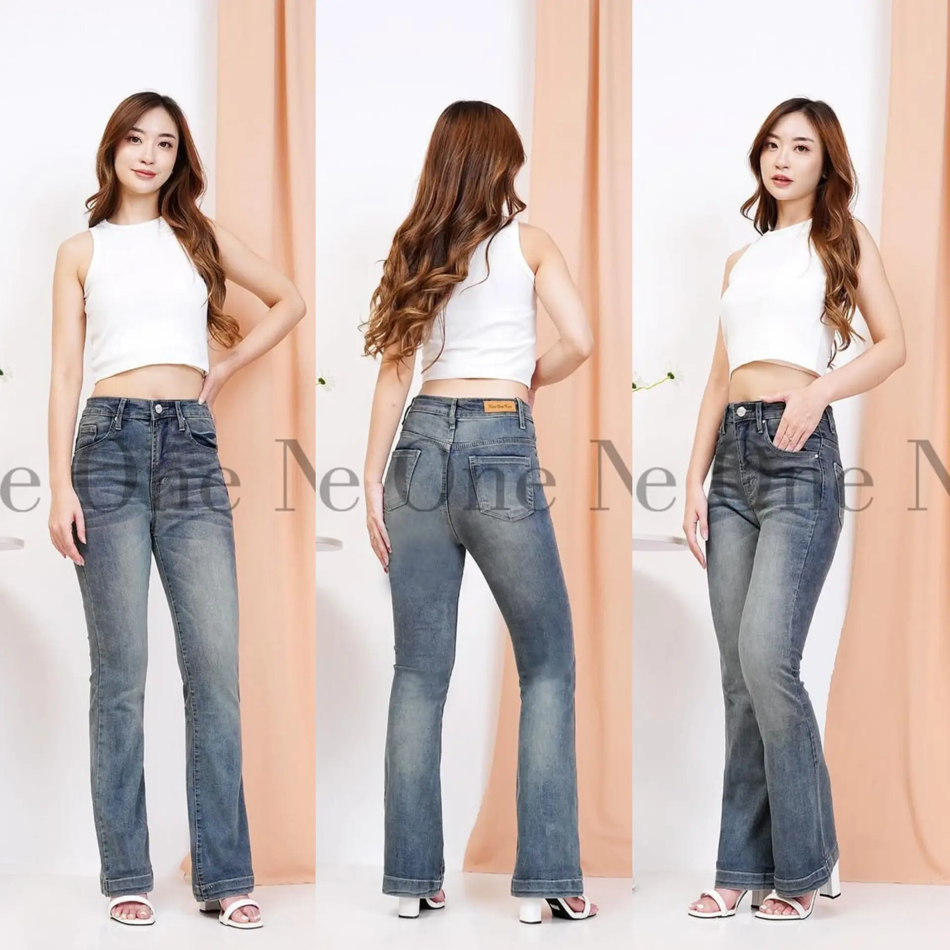 Gisella Hw Cutbray Jeans Ready Size 27-34 Bahan Melar Wanita Panjang Cewek
