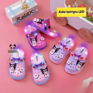 PROMO 7.7 Babycos - Sandal Kuromi LED Baim Anak Perempuan Ada Lampu Lucu Bisa Nyala Kado Hadiah Lentur Lembut Ringan Viral Kekinian 2025
