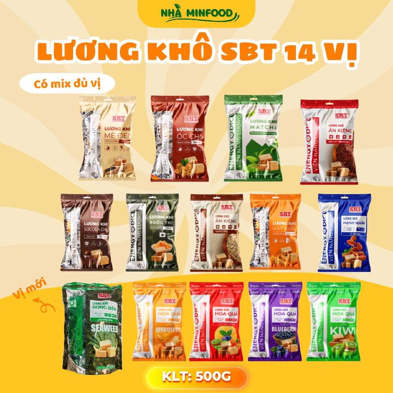  Nhà Minfood Lương Khô Mini 14 Vị SBT 500g - Viên Năng Lượng Bổ Sung Vitamin Protein Cho Ăn Kiêng & Ăn Vặt - Túi Tiện Lợi Cho Bữa Sáng & Bữa Phụ 