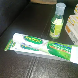 POLIDENT FRESH MINT PEREKAT GIGI TIRUAN BEBAS ZINC GSK