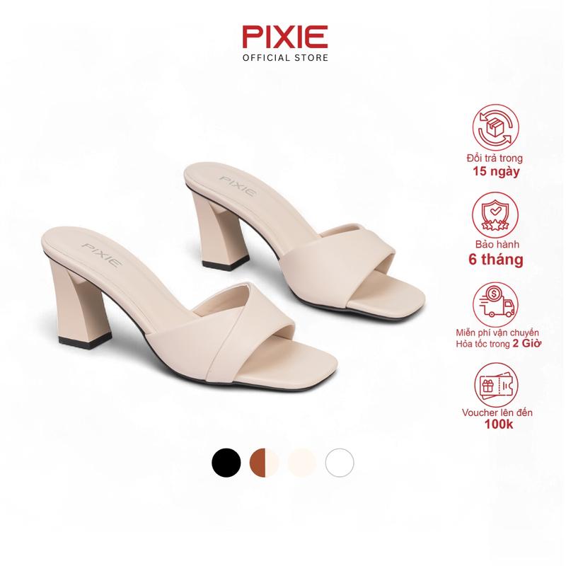 Guốc Cao Gót 7cm Quai Ngang Pixie H090