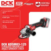 Gambar DCK KDSM03-125 Cordless Brushless Angle Grinder 5" / Mesin Gerinda Baterai 5 Inch - UNIT ONLY dari Drill&Co Kota Administrasi Jakarta Barat 2 Tokopedia