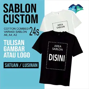 T-shirt Kaos Custom Desain Suka Suka Bahan Cotton Combed 24s Tebal Nyaman Tulisan Gambar Atau Logo Satuan Lusinan