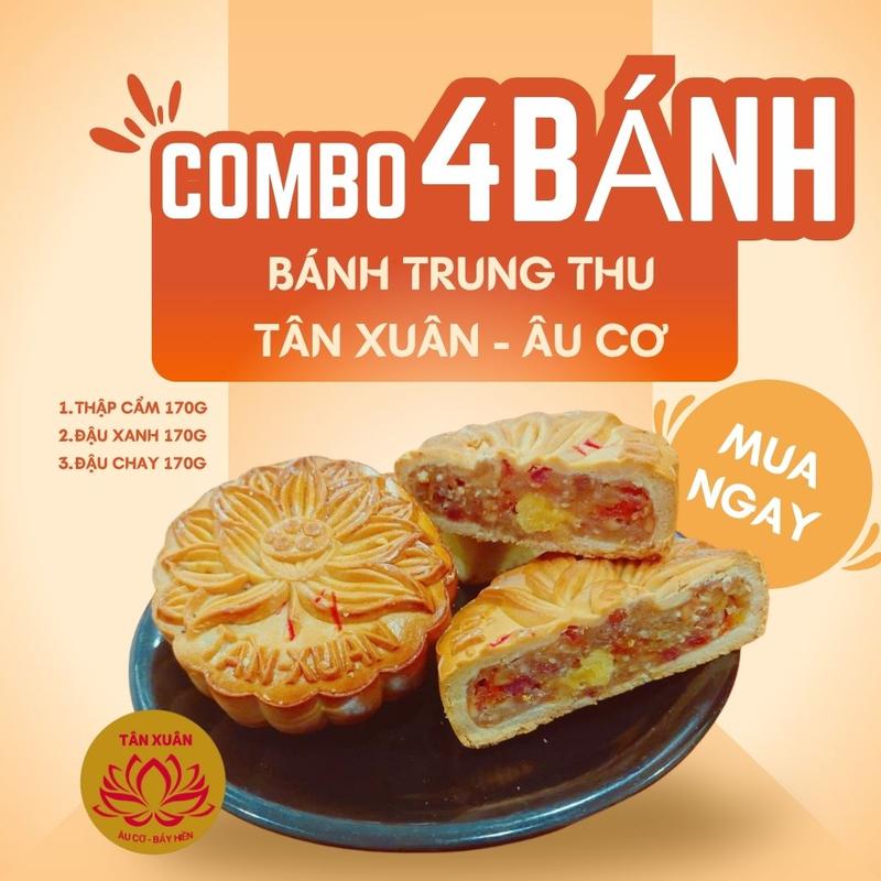Combo 4 Bánh Trung thu Tân Xuân 170gr Cake
