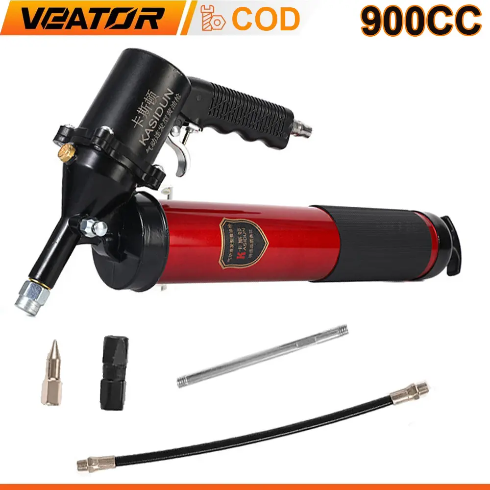 900CC Pneumatic Grease Gun 10000-12000PSI Air Grease Gun udara dioperasikan dengan pneumatik tekanan tinggi terus-menerus pelumas oli Air Compressor Grease Gun