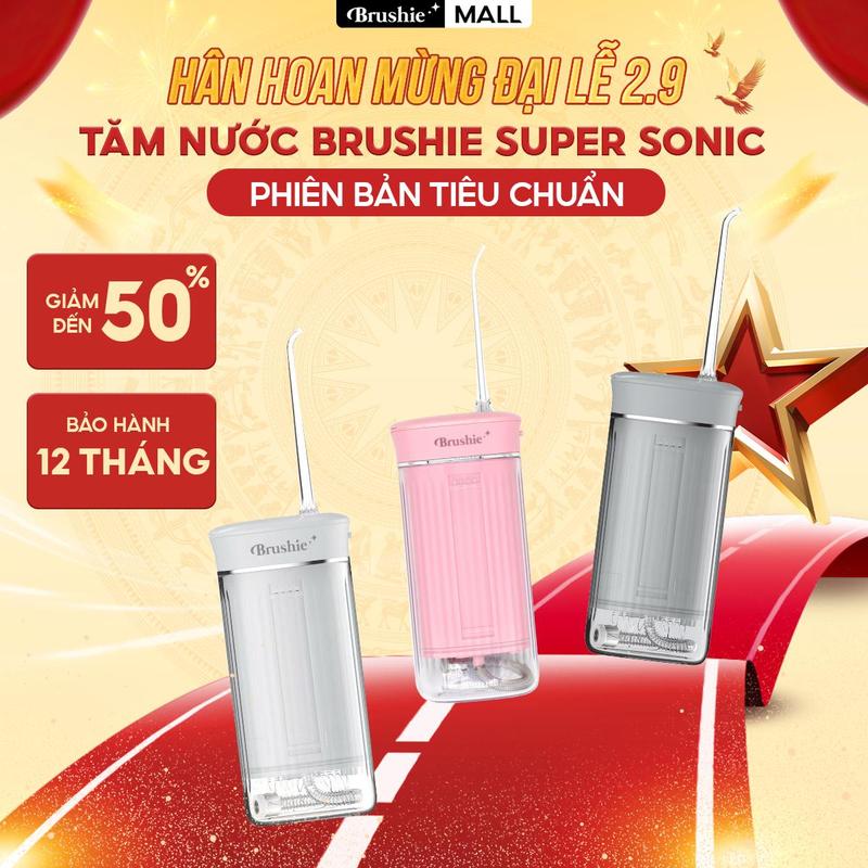    BẢN TIÊU CHUẨN   Tăm nước Brushie Supersonic Phiên bản tiêu chuẩn- 4 màu sắc trendy nhỏ gọn tiện lợi hỗ trợ làm sạch hiệu quả   BẢO HÀNH 12 THÁNG  - Tặng 1 hộp quà bí mật 