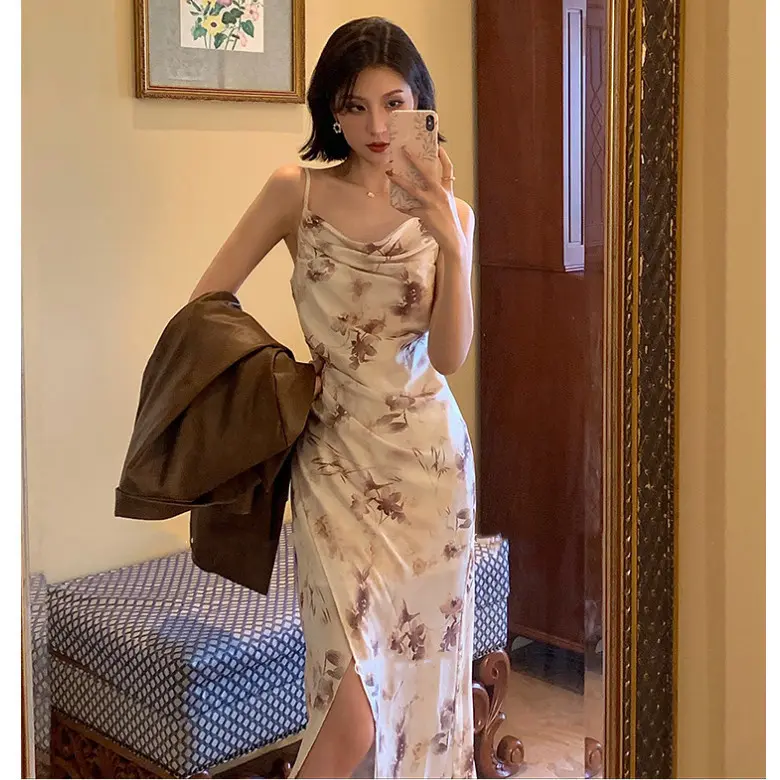 3301 purple dress sexy wanita gaun pesta mewah elegan long dress pantai wanita import wanita long dress tanpa lengan motif 5