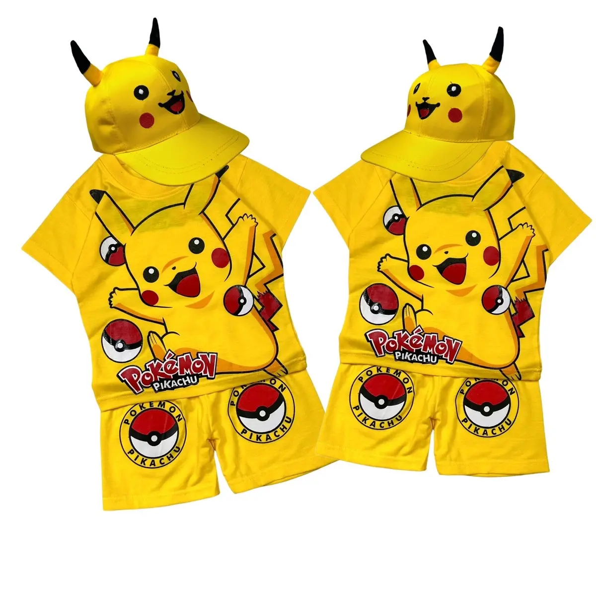 Baju Fashion Setelan Anak Motif Pikacu Celana Pendek
