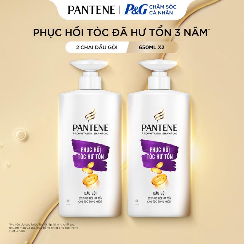 Combo 2 Dầu Gội PANTENE Pro-V Hỗ Trợ Phục Hồi Hư Tổn - Chai 650ML