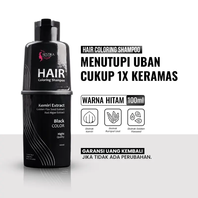 [BIG SALE RAMADHAN] Shampo Penghitam Rambut Uban Permanen AESTIKA Hair Coloring Shampoo Shampo Anti Uban 0