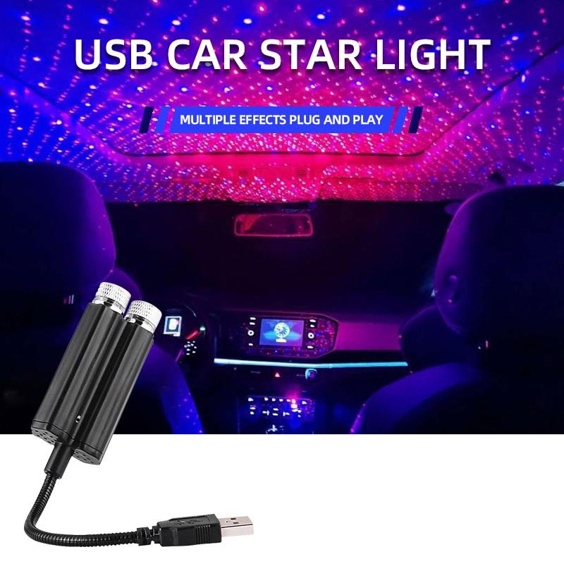 Đèn LED Bầu Trời Đầy Sao Kích Hoạt Âm Thanh Kép, Đèn Ngủ 5V, USB, Ngôi Sao, Thiên Hà, Cho Nóc Xe Hơi, Nội Thất, Không Khí, Máy Chiếu Xung Quanh
