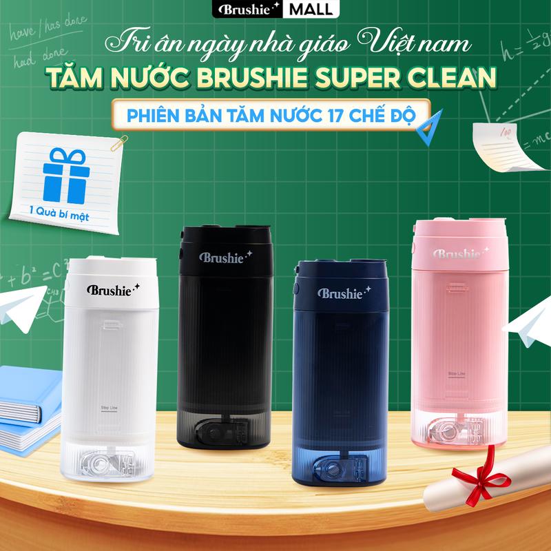   BẢN MỚI NHẤT  Tăm nước Brushie SuperClean nhỏ gọn tiện lợi hỗ trợ làm sạch hiệu quả - TẶNG 1 CỦ SẠC 