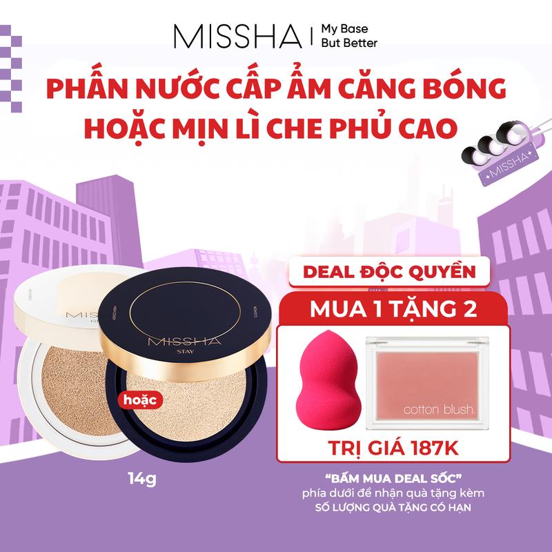 [ĐỘC QUYỀN][Tặng 1 Mút trang điểm Horus + 1 Phấn má Missha bất kỳ] Missha Phấn Nước Cushion High Cover 14g (Chọn dòng phù hợp theo phân loại)