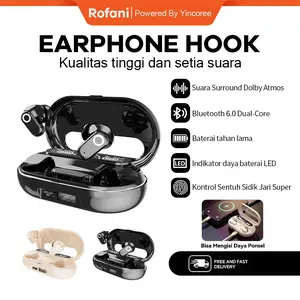 Rofani J22 TWS Bluetooth Earphones With Mic Touch Sound Bluetooth 6.0 In-Ear Wireless Headphones Noise cancelling HiFi Stereo Muisk Earphone Peredam Kebisingan Suara HD Quality TWS Sport Gaming Earbud