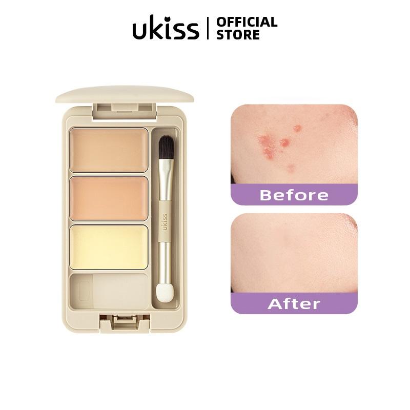 UKISS Kem Che Khuyết Điểm, Kết Hợp 3 Màu, Che Vết Thâm Và Vết Mụn, Thích Hợp Cho Quầng Mắt Màu Đen, Với Cọ Hai Đầu Mỹ Phẩm Cosmetic Nữ Women