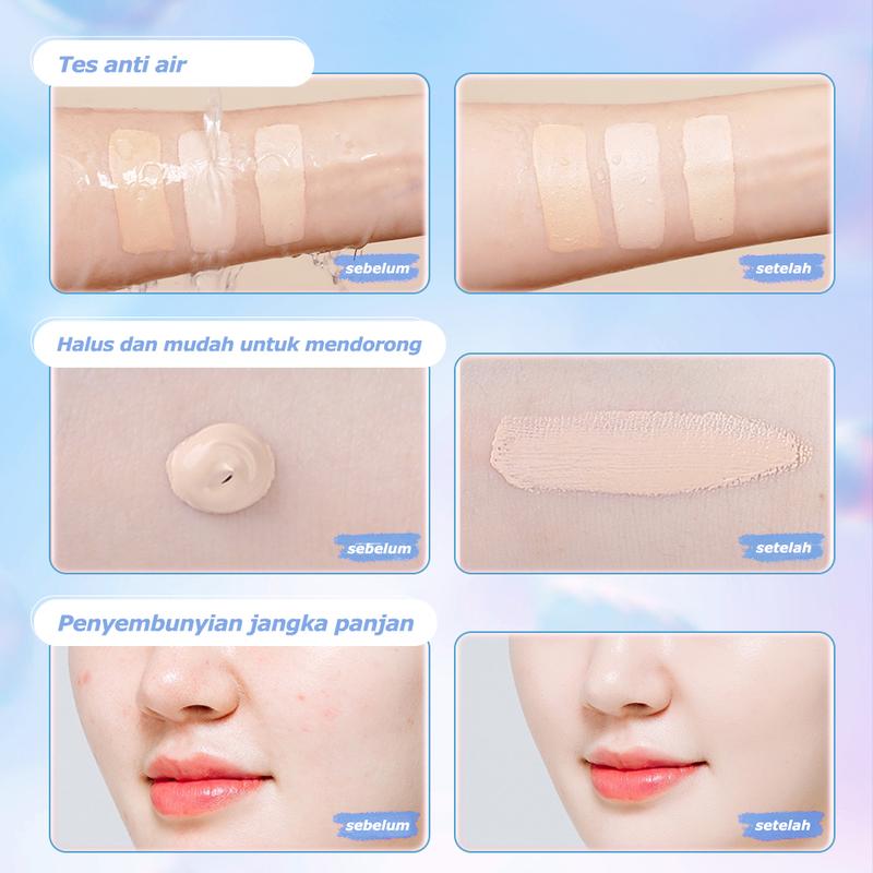 Kexy liquid Foundation Alas bedak cair riasan bening yang melembabkan dan membuat alas bedak cair alami yang jinak  alas bedak cair riasan tahan lama Concealer 3
