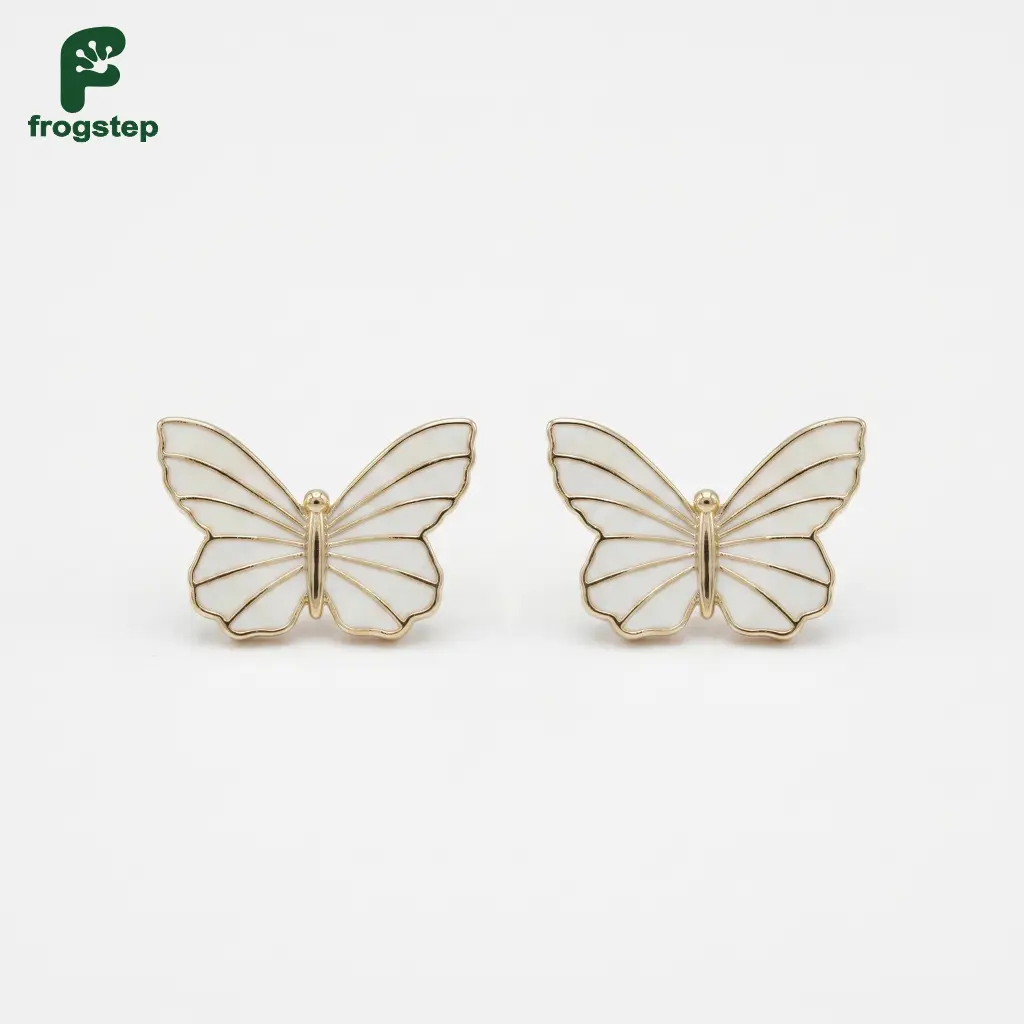 Frogstep Charms Sandal Baim Kupu Kupu Gold - Jibbitz Pin Sandal Clogs Korea Mewah Sepasang