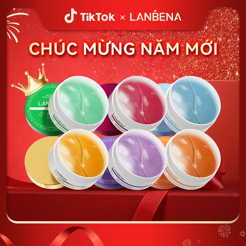  【Official GIẢM THÂM GIẢM BỌNG!Mặt Nạ Mắt LANBENA Hỗ Hỗ Trợ Dưỡng Da Mắt Cải Thiện Mờ Thâm Bọng Mắt 60 Miếng Skincare VC HA 24K Retinol Aloe Vera Peptides,Eye mask,Eye care,Gel Eye Patches 