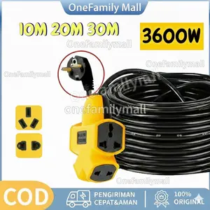 3600W Extension Cord Extra-long Plug-in Strip 10M/20M/30M Electric Vehicle Charging Extension Wire Universal Outlet 6 Gang Power Extension Cord Socket stop  kontak