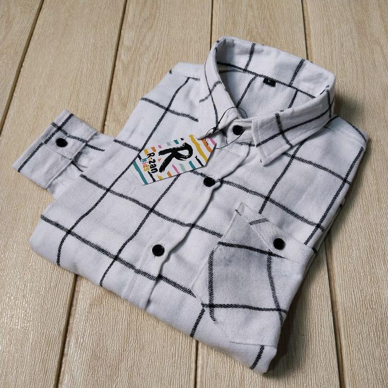 R zannn - Kemeja anak kemeja flanel anak lengan panjang unisex distro kualitas premium Asatasn Fashion anak laki - laki 3