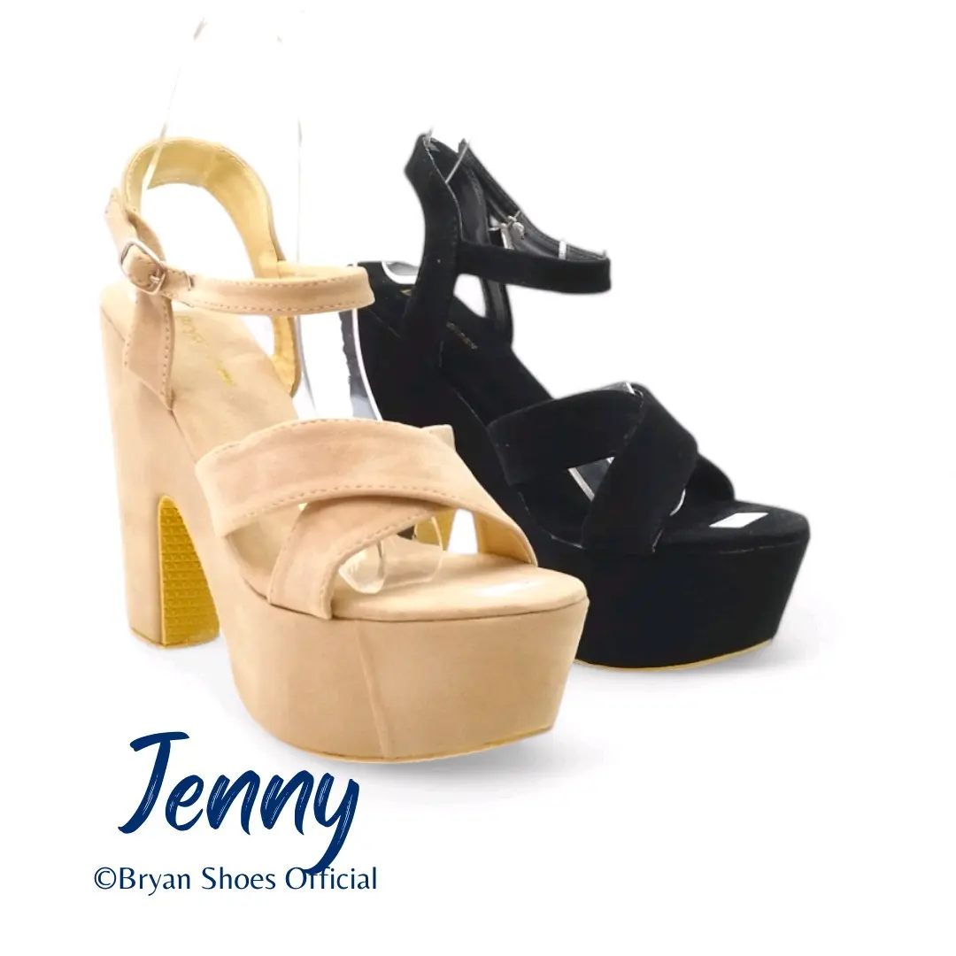 JENNY 12CM SUEDE CREAM/MOCCA