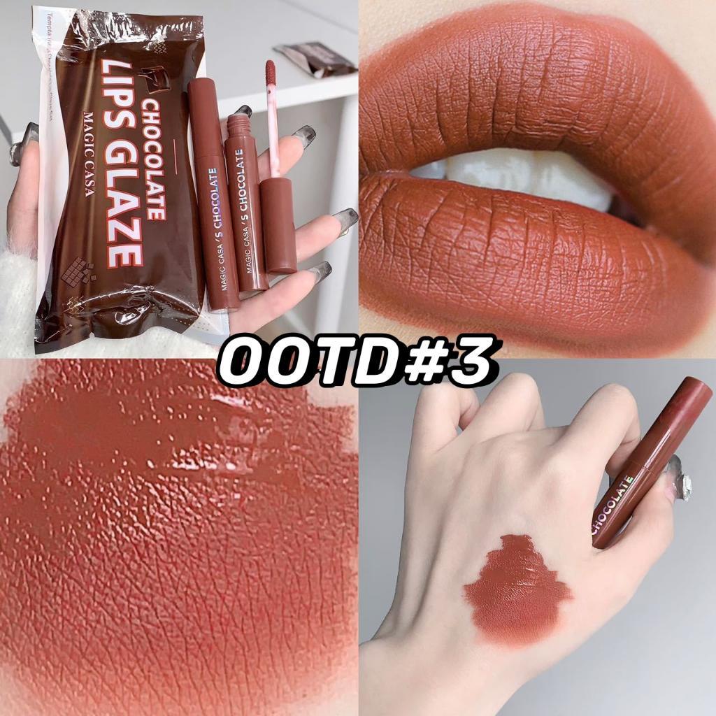 【5Pcs/6Pcs】 Paket Lipstik Matte Cokelat/Set lip gloss matte beruang - Lipstik Matte Anti Air Tahan Lama yang Tidak Luntur, Set Lipstick Velvet Matte, Tidak Menempel ke Piala.Waterproof Bibir.Lip Glaze Matte Chocolate