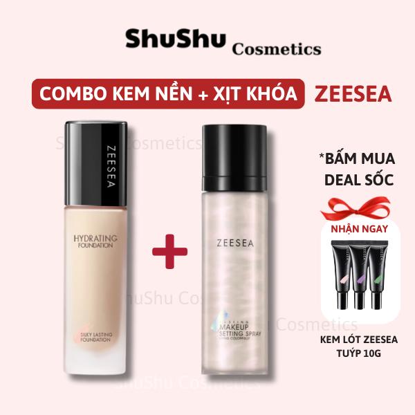 [COMBO] Kem Nền Zeesea 30G, Xịt Khóa Nền Zeesea Tặng Kèm Kem Lót Zeesea 10G Tím Nude Xanh SHUSHU COSMETICS
