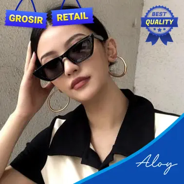 PL-H006 "PROMO" Kacamata Hitam Wanita/Pria Sunglasses Korean INS Fashion KM05 Black Frame Retro Vintage Eyewear