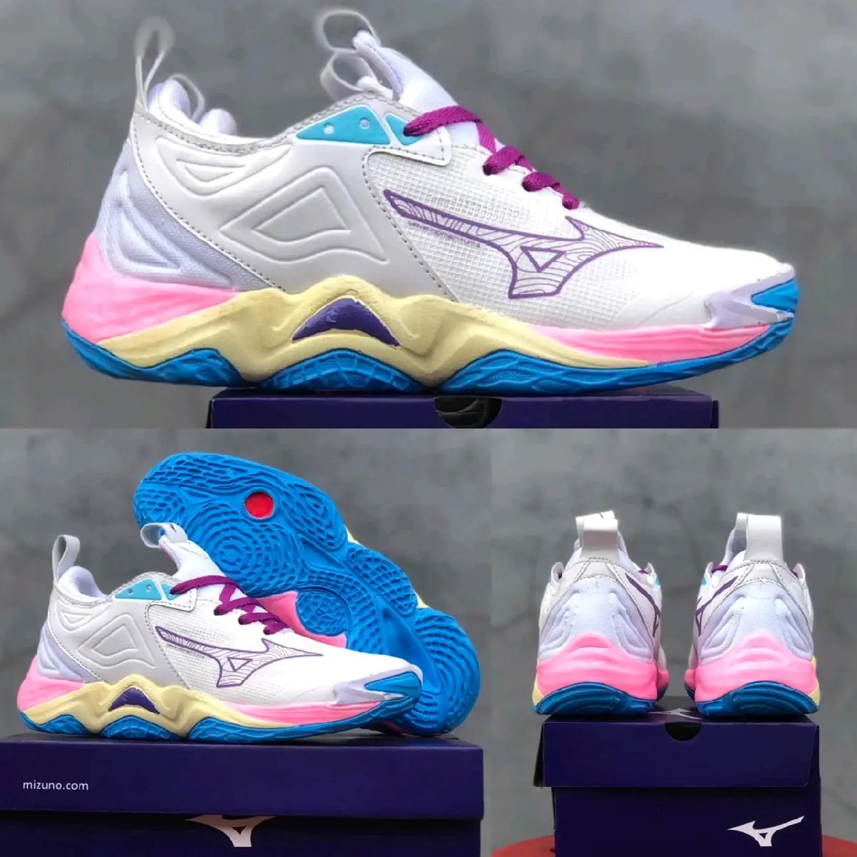 Sepatu Volly Mizuno Wave Momentum 3 Terbaru Warna Cerah Pria dan Wanita - Model Terbaru Olahraga