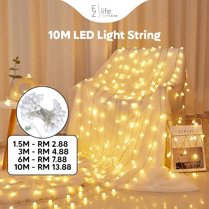 10M LED Camping Outdoor LED Light String Ball Fairy Light Strip Decoration Lampu Kelip Khemah Tent Flysheet