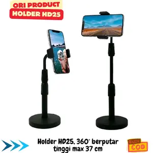 Tripod Hd25 / Ponsel Smartphone Holder Standing Tatakan Hp Meja / Holder Phone Universal Serbaguna Handphone