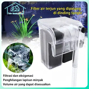Pompa Filter Penggantung Filter Eksternal Tangki Ikan Akvarium Air Jatuh Tangki Ikan Dinding-Mounted aquarium aksesori air baru gantung full set
