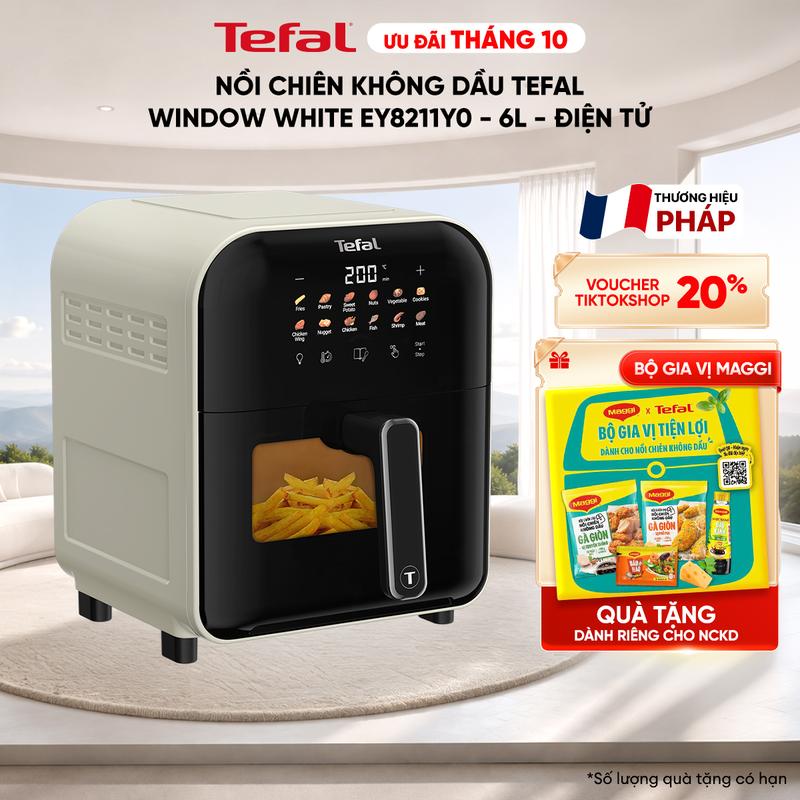 Nồi chiên không dầu Tefal EasyFry Window 6L EY821868/EY8211Y0 - Black/White