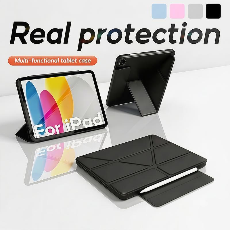 Ốp lưng nam châm tối giản cho iPad | Tự động tắt/mở màn hình, Chân đế kiểu chữ Y, Chống sốc (Air 1-7 / Thế hệ 7-11)
