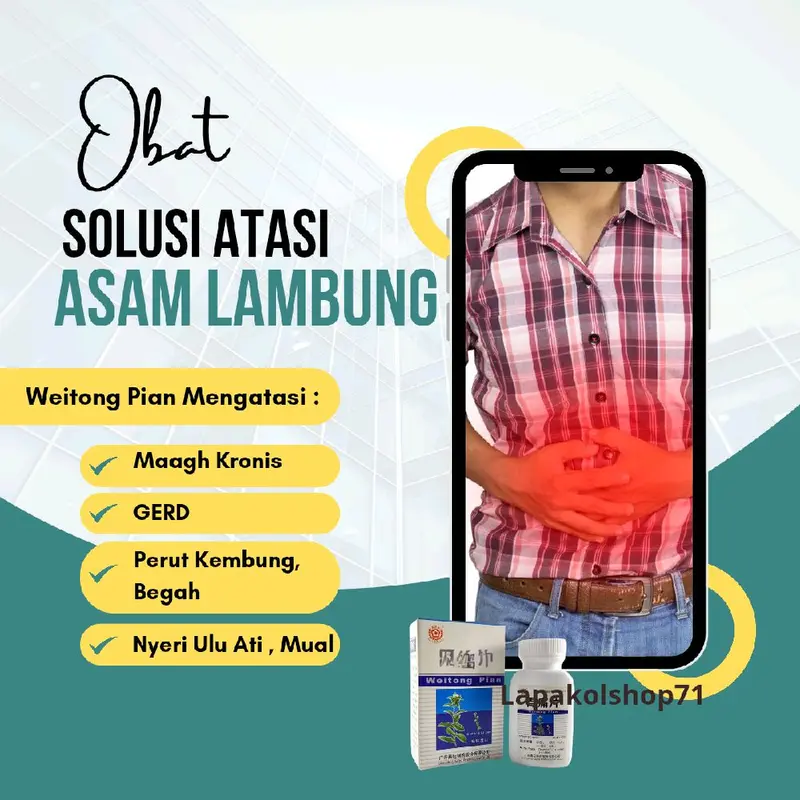 Weitong Pian 100% Original - Obat Maag Kronis Asam Lambung GERD perut Kembung Nyeri Ulu Ati BPOM 0