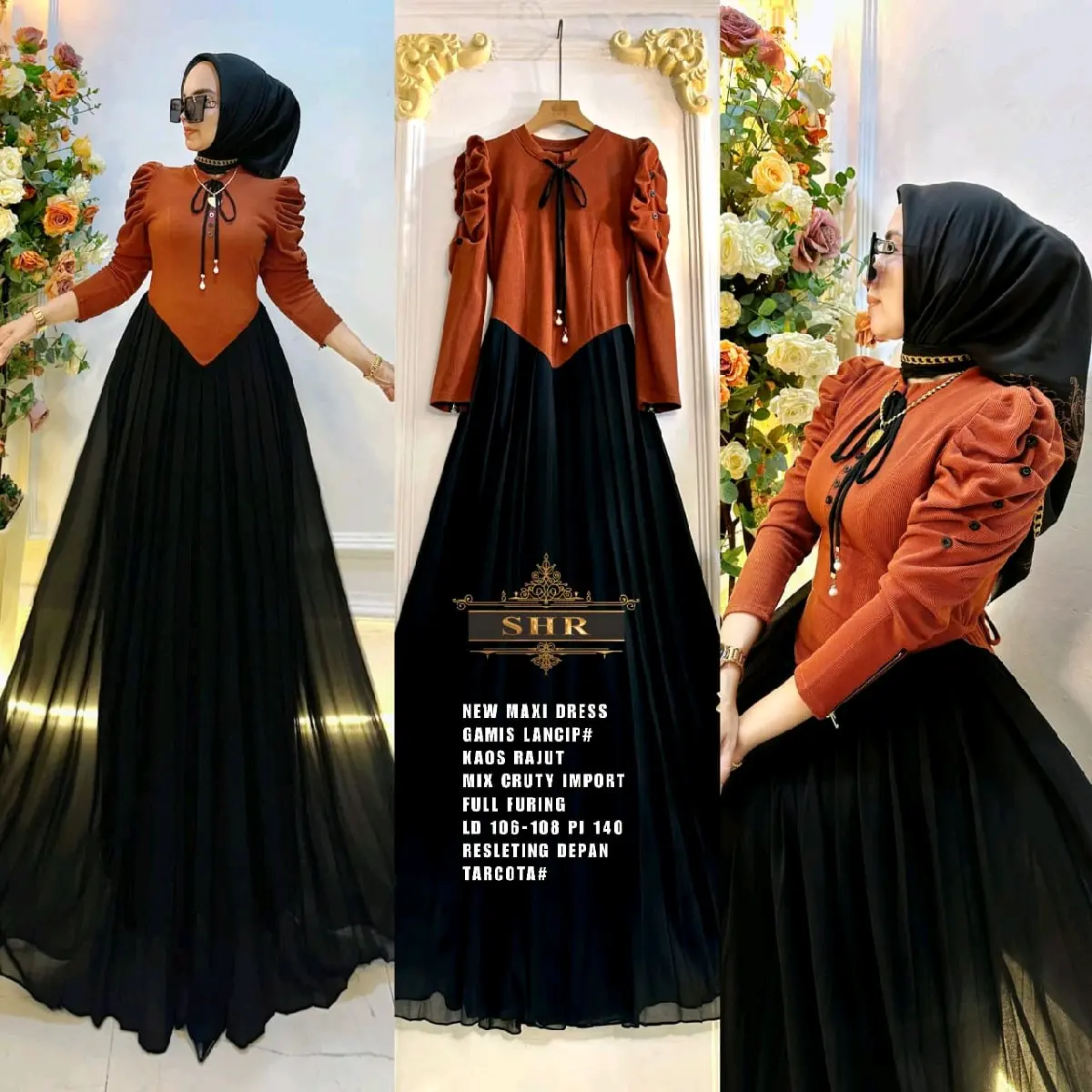 New maxi dress gamis langsing viral premium by SHR