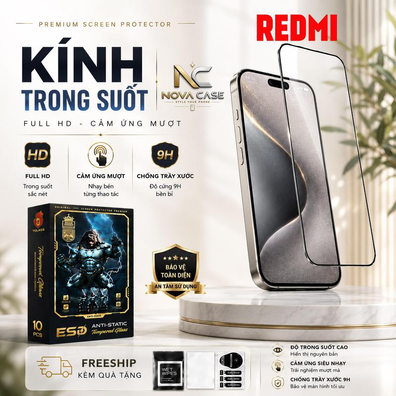 Kính cường lực dành cho redmi 9 9a 9c 9t 9i prime king kong phủ nano CAO CẤP…
