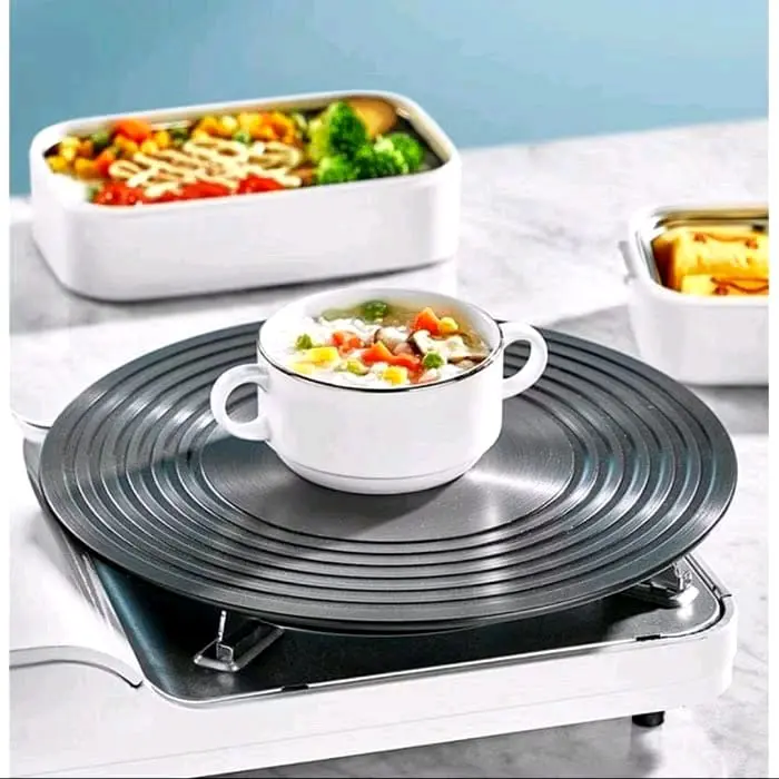 Tatakan panci tatakan kompor bahan baja Aluminium Besi Dapur Stainless  Steel Gagang Bulat Hitam